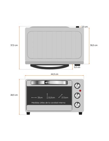Horno eléctrico multifunción de sobremesa de 23L