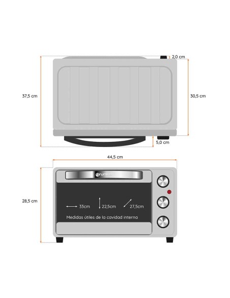 Horno eléctrico multifunción de sobremesa de 23L