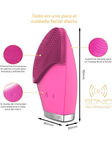 Limpiador facial ultrasonico PINK CARESS Grunkel