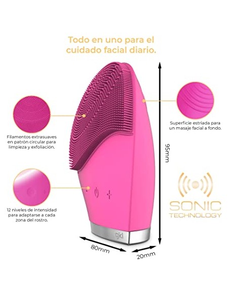 Limpiador facial ultrasonico PINK CARESS Grunkel